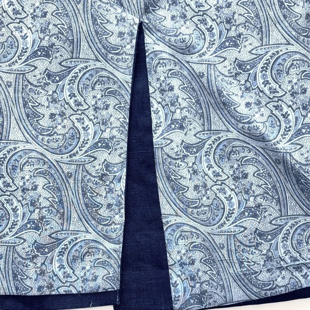 Lauren Ralph Lauren Men's 60L 100% Linen Navy Blue Blazer Paisley Lined